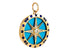 14K Solid Gold Pave Diamond & Turquoise North Star Compass Pendant, (14K-DP-020)